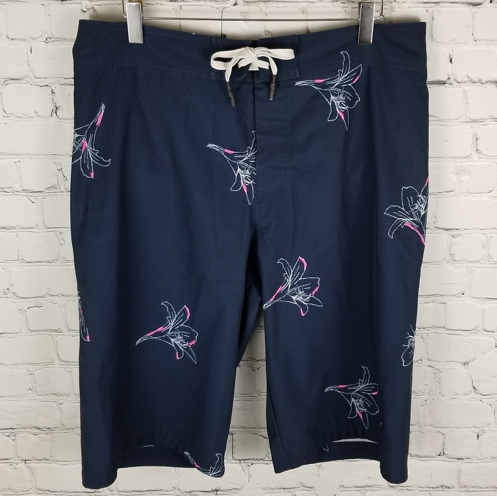 H&M | floral mesh lined swim trunk shorts